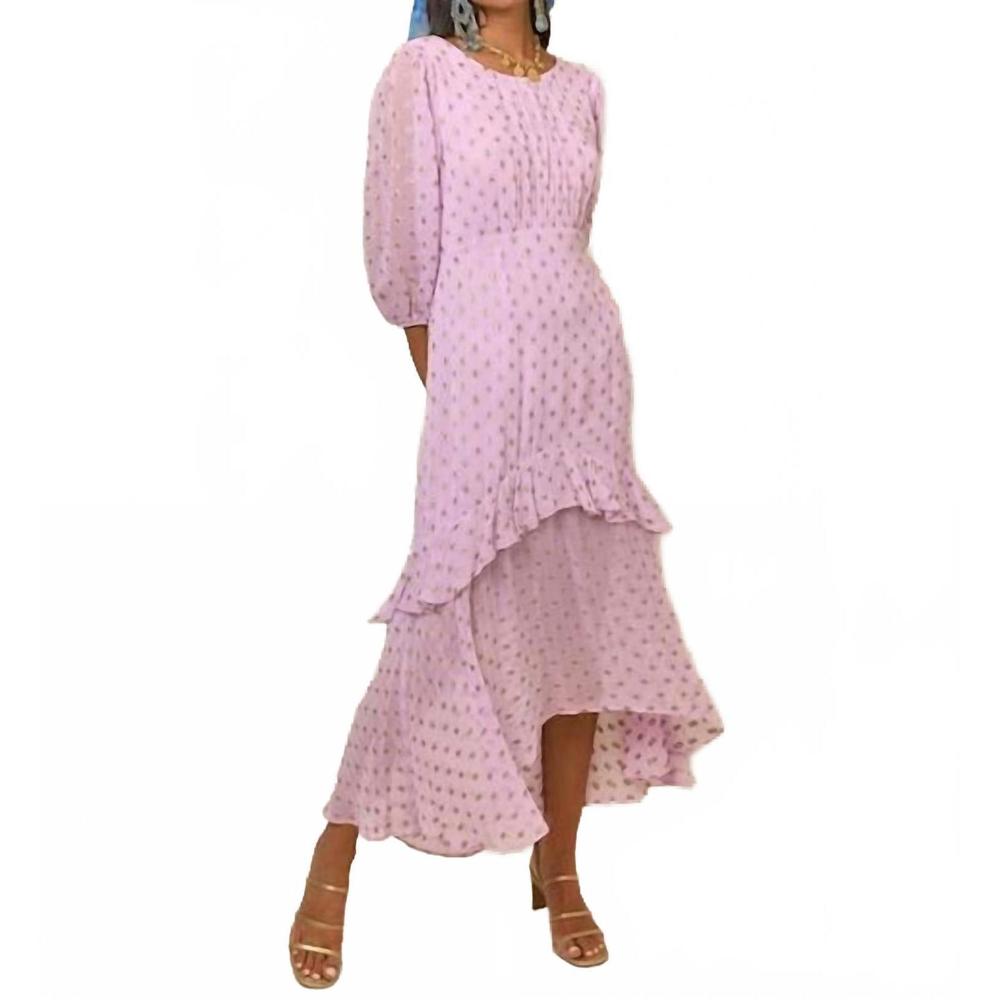 NEW RIXO cheryl dress in lilac gold spot